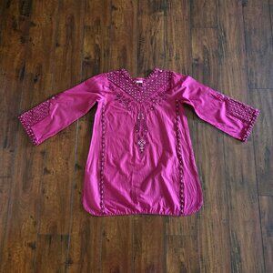 Embroidered 3 Pieces Salwar Kameez Dupatta Long Scarf Cotton Dress Size M